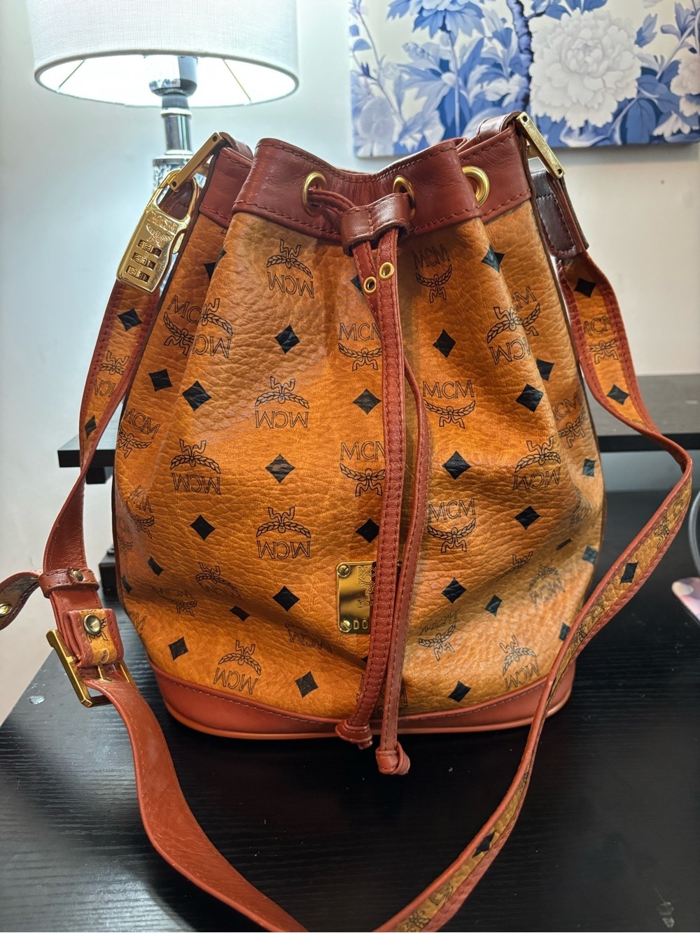 Authentic Vintage MCM Visetos Drawstring Bucket Bag – VGUC